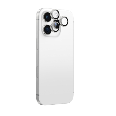 Apple iPhone 16 Pro Max Amazingthing Anti Reflective Kamera Lens Koruyucu + Kolay Uygulama Aparatlı Gümüş