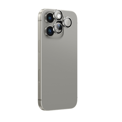 Apple iPhone 16 Pro Max Amazingthing Anti Reflective Kamera Lens Koruyucu + Kolay Uygulama Aparatlı Gri
