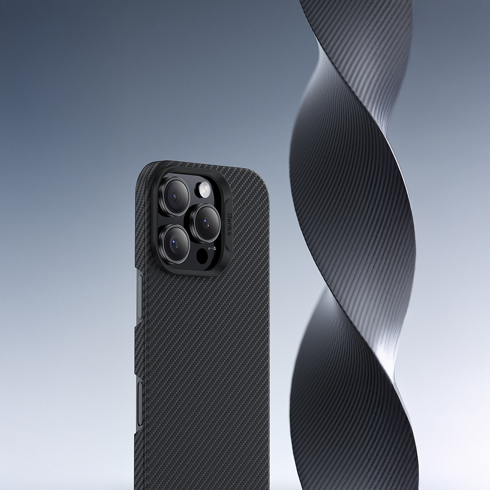 Apple iPhone 16 Pro Max Case Benks M-safe Charging Feature Metal Camera Frame Magnetic ArmorAir 600D Kevlar Fiber Cover - 7