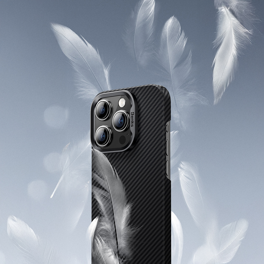 Apple iPhone 16 Pro Max Case Benks M-safe Charging Feature Metal Camera Frame Magnetic ArmorAir 600D Kevlar Fiber Cover - 9