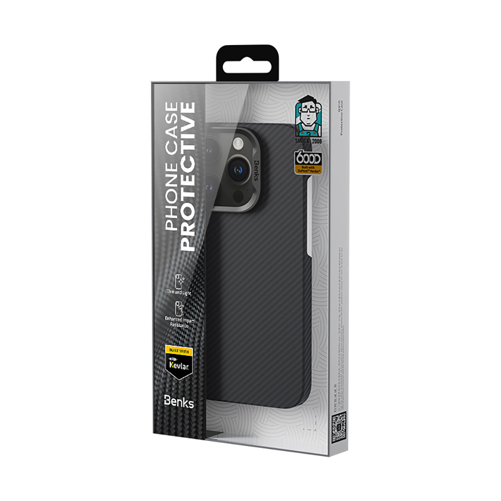 Apple iPhone 16 Pro Max Case Benks M-safe Charging Feature Metal Camera Frame Magnetic ArmorAir 600D Kevlar Fiber Cover - 14