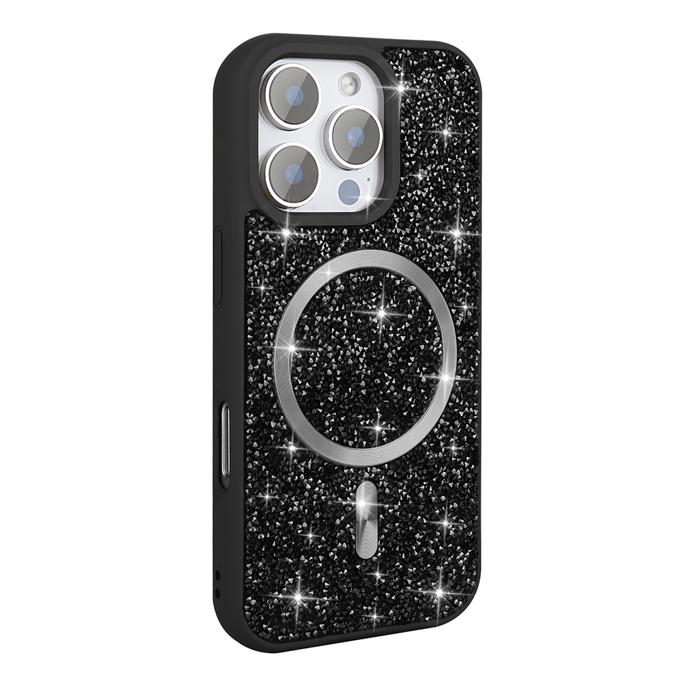 Apple iPhone 16 Pro Max Case Diamond Design Magsafe charging Zore Mosaic Silicone Cover - 2