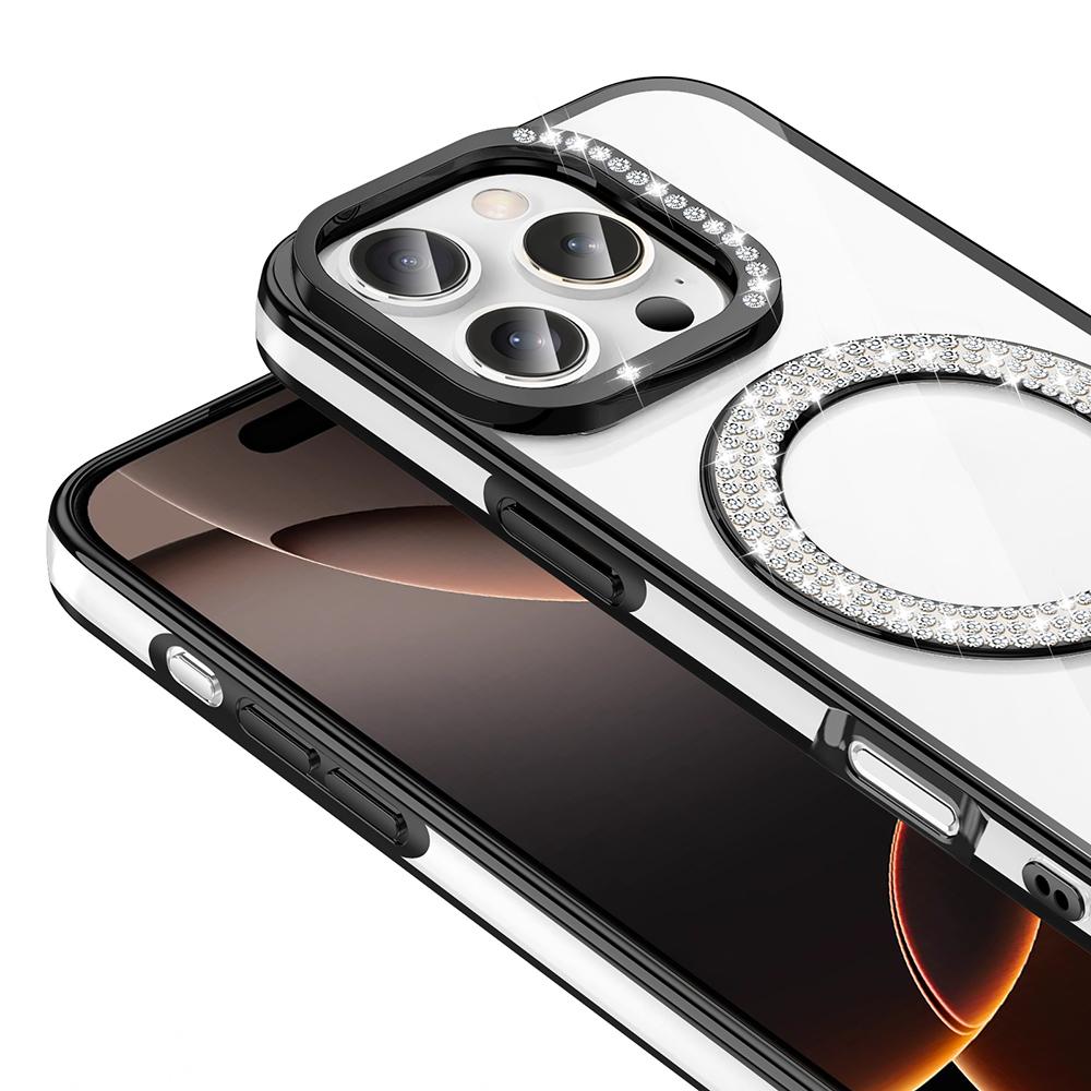 Apple iPhone 16 Pro Max Case Diamond Stone Design Magsafe Charging Zore Karetta Silicone Cover - 17