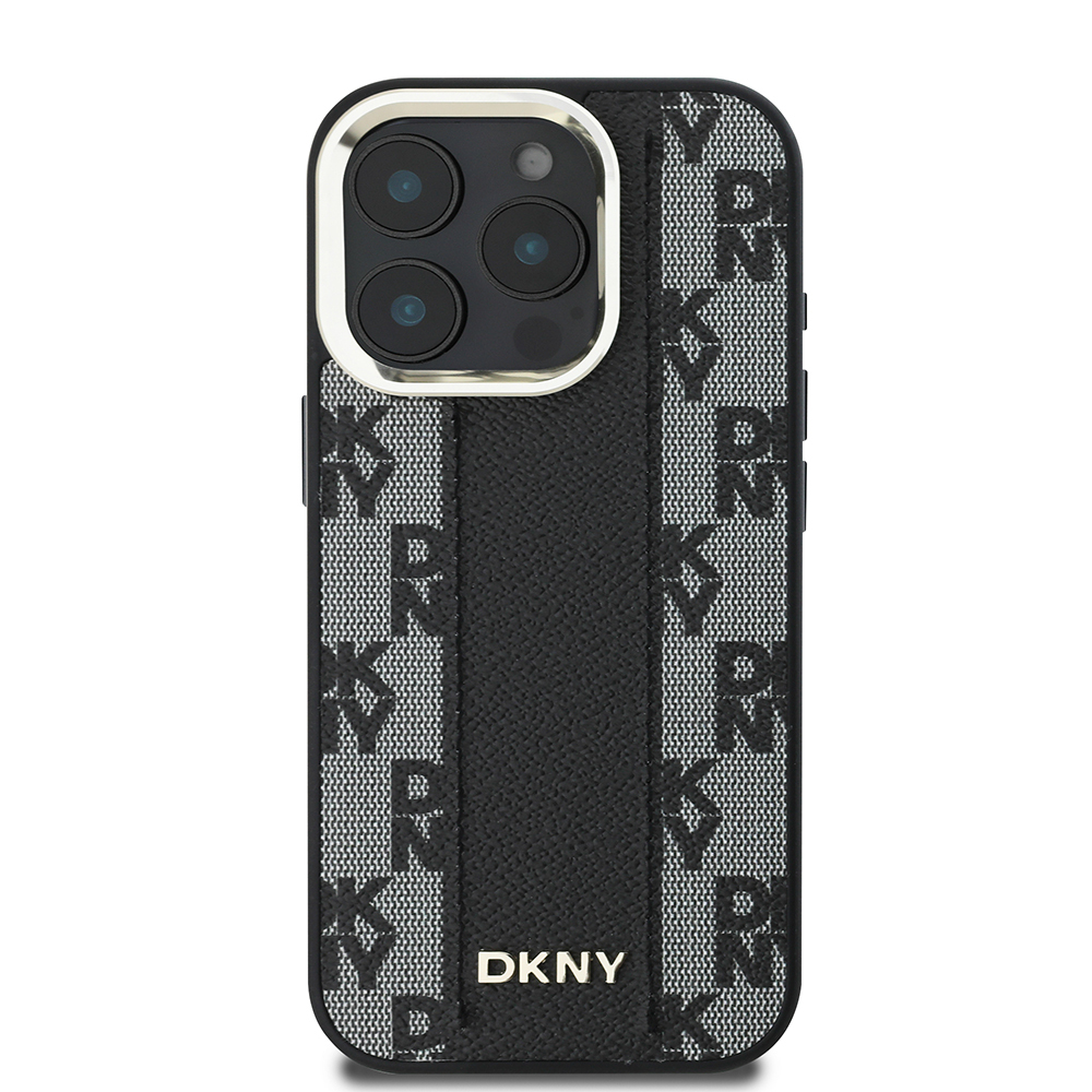 Apple iPhone 16 Pro Max Case DKNY Original Licensed Magsafe Charging Feature 3D Printed Checkered Pattern Cover - 5