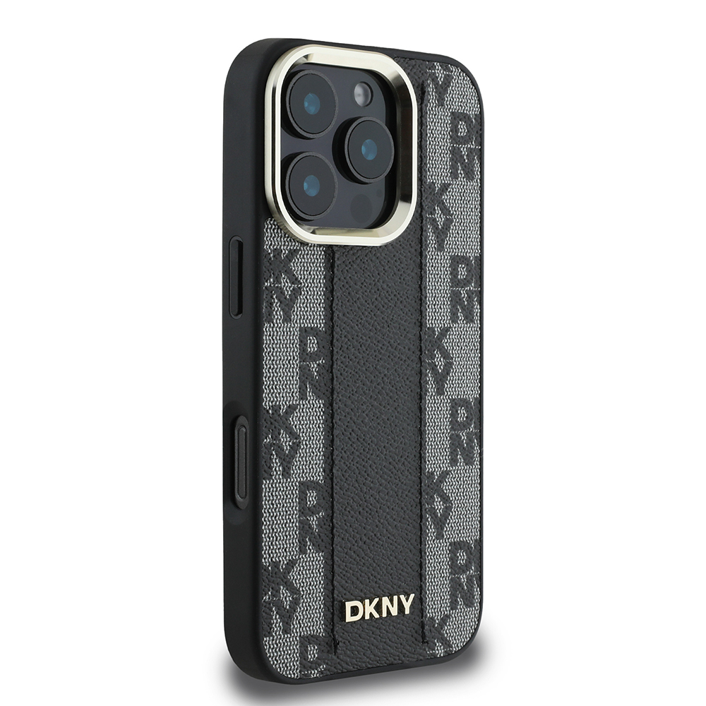 Apple iPhone 16 Pro Max Case DKNY Original Licensed Magsafe Charging Feature 3D Printed Checkered Pattern Cover - 6