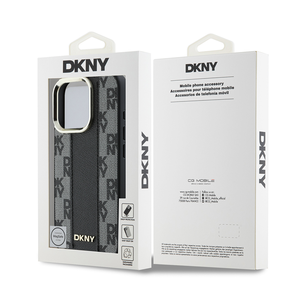 Apple iPhone 16 Pro Max Case DKNY Original Licensed Magsafe Charging Feature 3D Printed Checkered Pattern Cover - 10