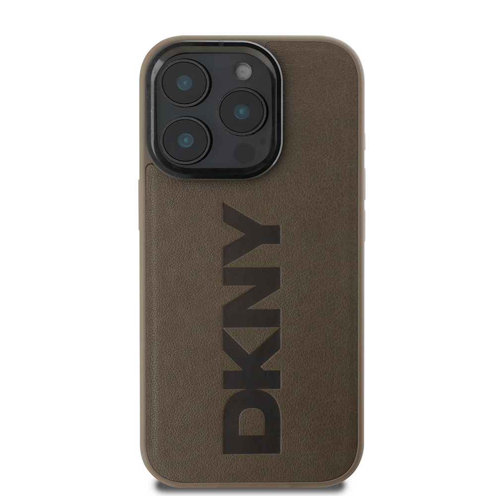 Apple iPhone 16 Pro Max Case DKNY Original Licensed Magsafe Charging Feature PU Leather Plain Cover - 5