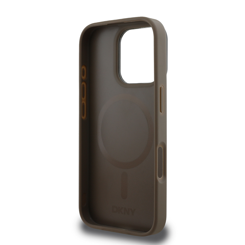 Apple iPhone 16 Pro Max Case DKNY Original Licensed Magsafe Charging Feature PU Leather Plain Cover - 9
