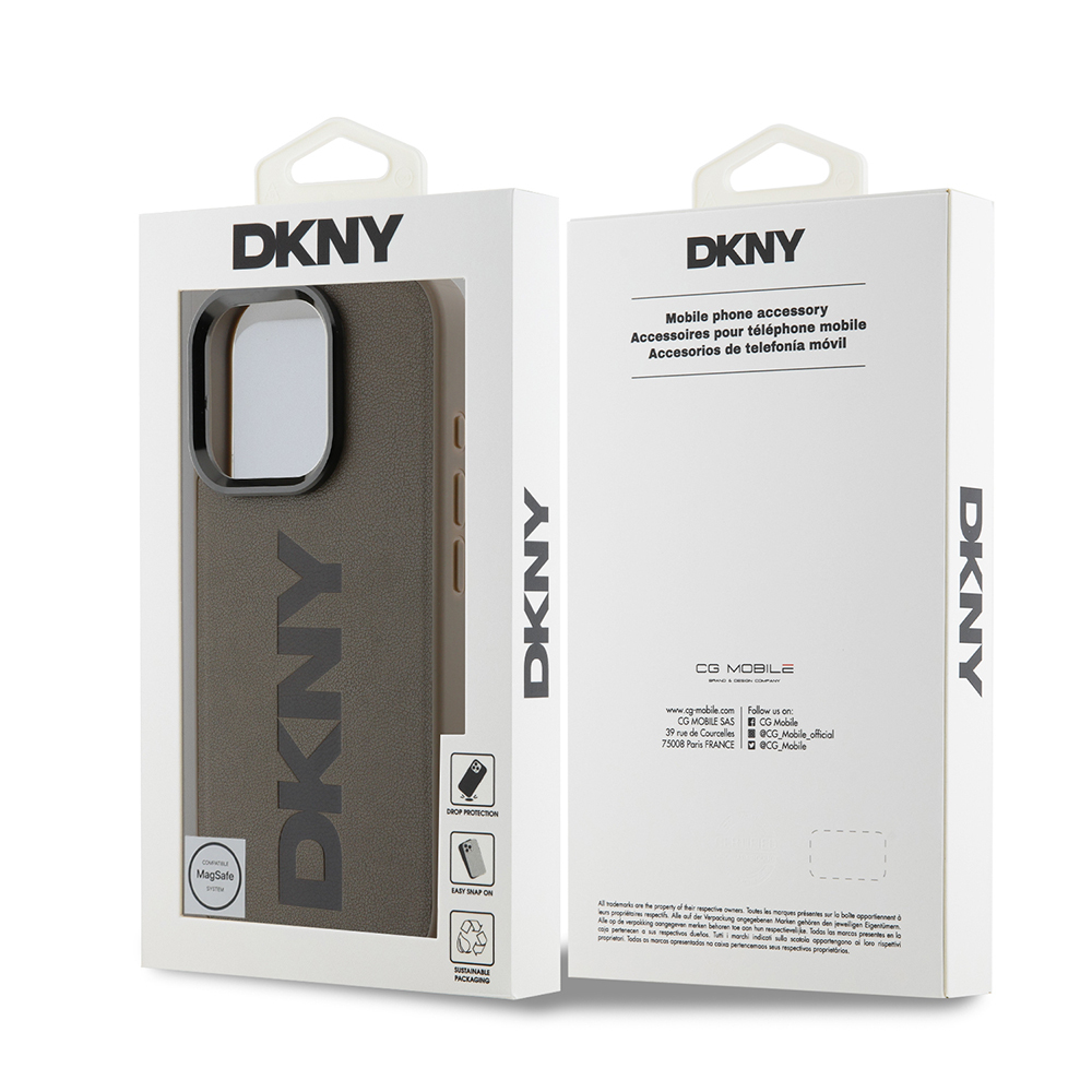 Apple iPhone 16 Pro Max Case DKNY Original Licensed Magsafe Charging Feature PU Leather Plain Cover - 10