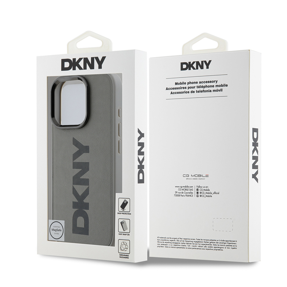 Apple iPhone 16 Pro Max Case DKNY Original Licensed Magsafe Charging Feature PU Leather Plain Cover - 17
