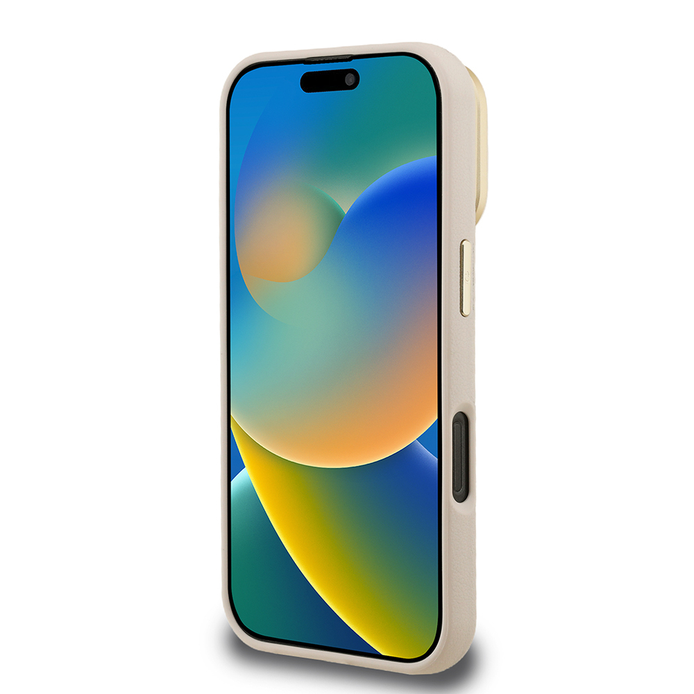 Apple iPhone 16 Pro Max Case Guess Original Licensed Grained Text Logo Camera Stand Cover - 9
