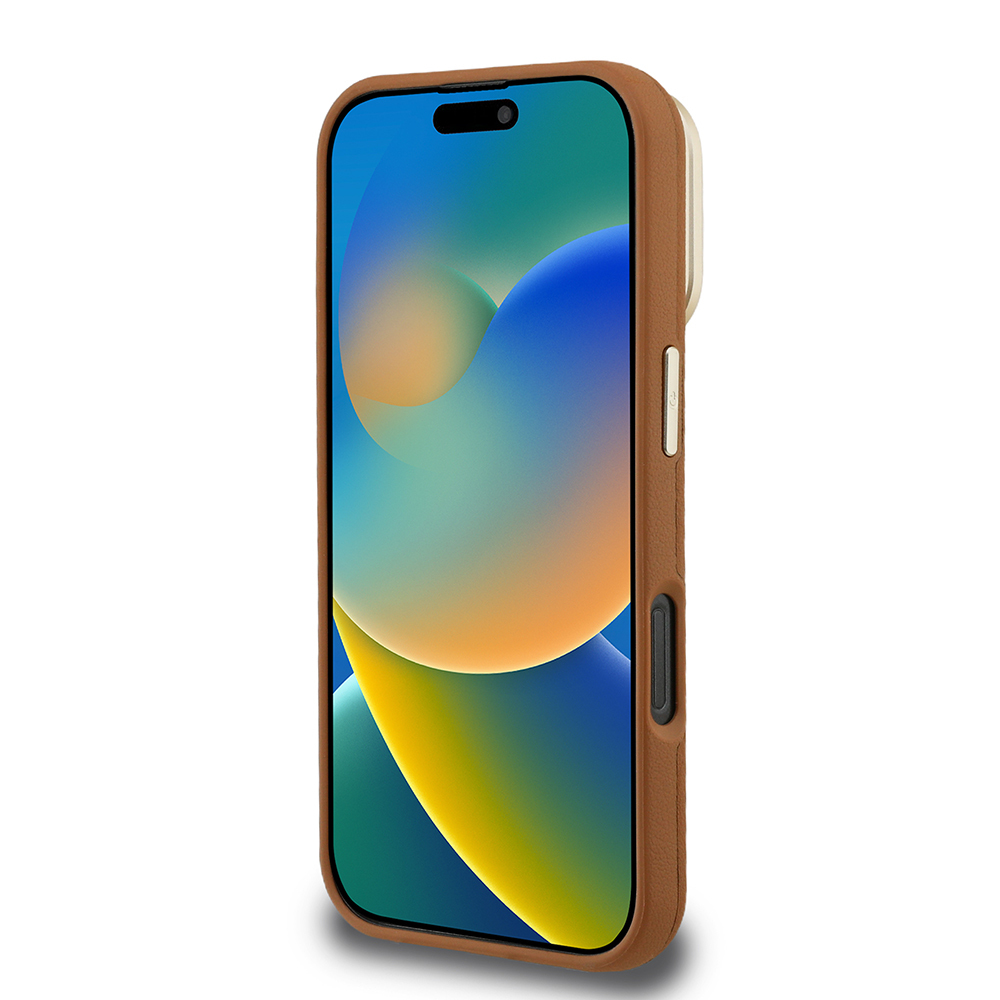 Apple iPhone 16 Pro Max Case Guess Original Licensed Grained Text Logo Camera Stand Cover - 23