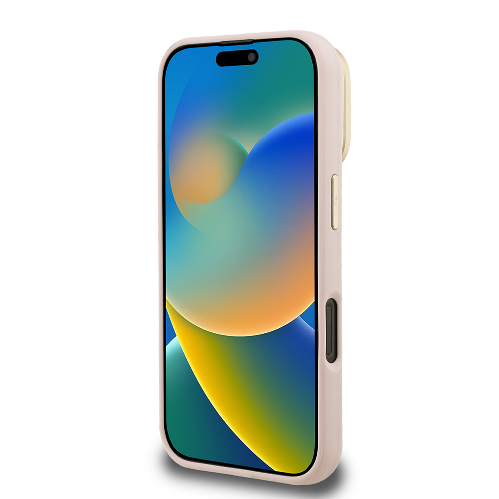 Apple iPhone 16 Pro Max Case Guess Original Licensed Grained Text Logo Camera Stand Cover - 30