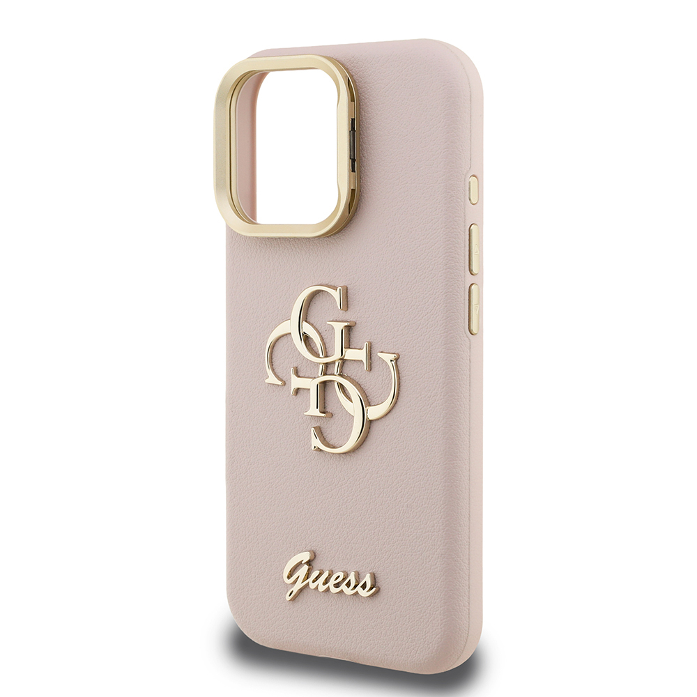 Apple iPhone 16 Pro Max Case Guess Original Licensed Grained Text Logo Camera Stand Cover - 31