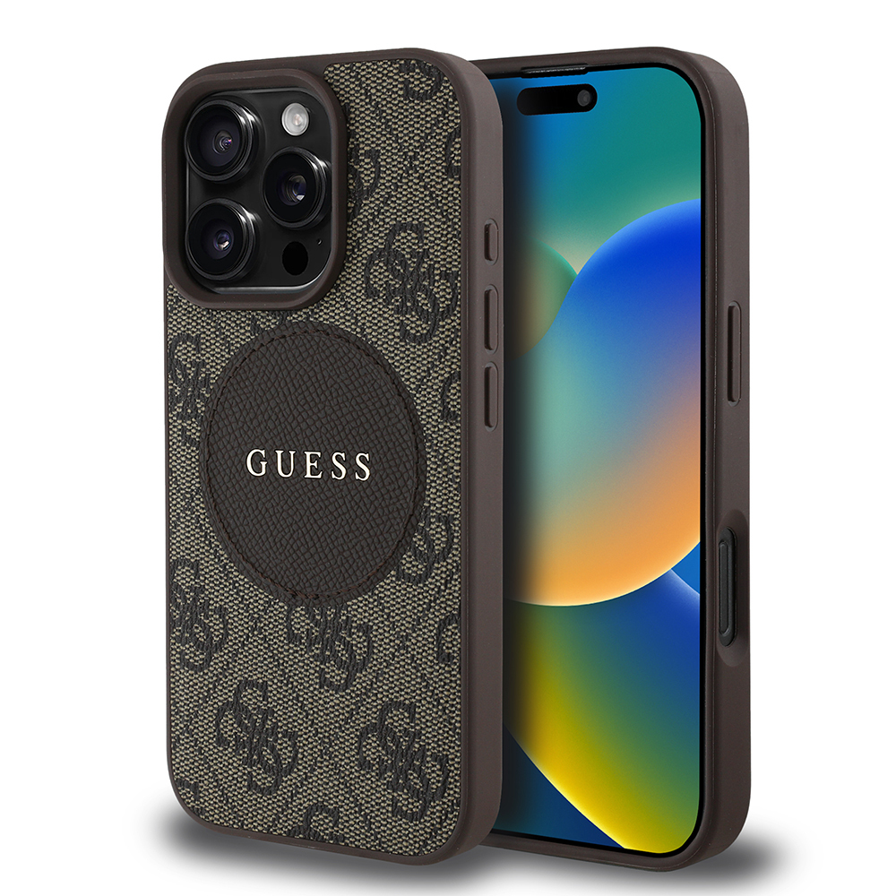 Apple iPhone 16 Pro Max Case Guess Original Licensed Magsafe Charging Featured Text Logo Circle Classic Cover - 9