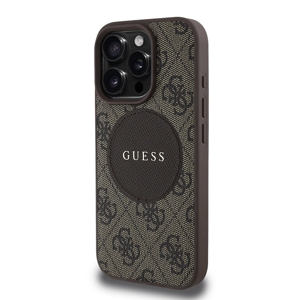 Apple iPhone 16 Pro Max Case Guess Original Licensed Magsafe Charging Featured Text Logo Circle Classic Cover - 5