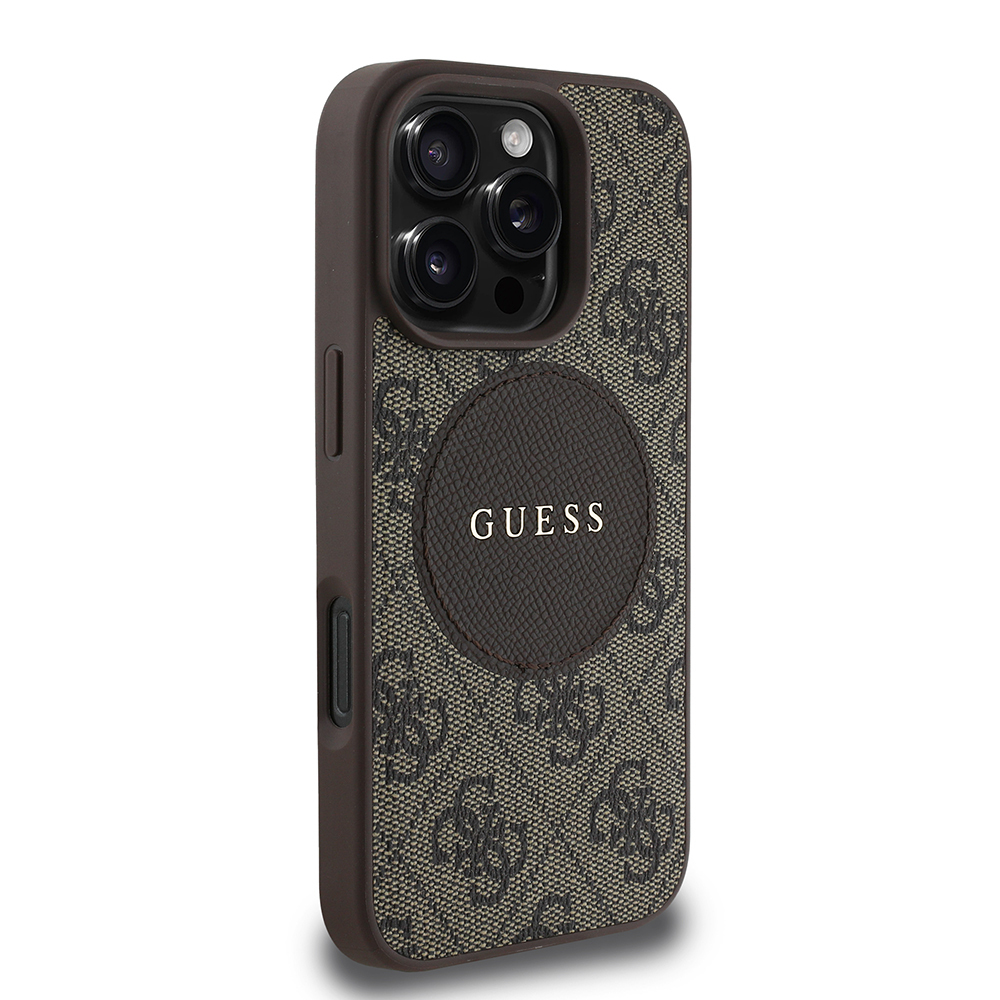 Apple iPhone 16 Pro Max Case Guess Original Licensed Magsafe Charging Featured Text Logo Circle Classic Cover - 6