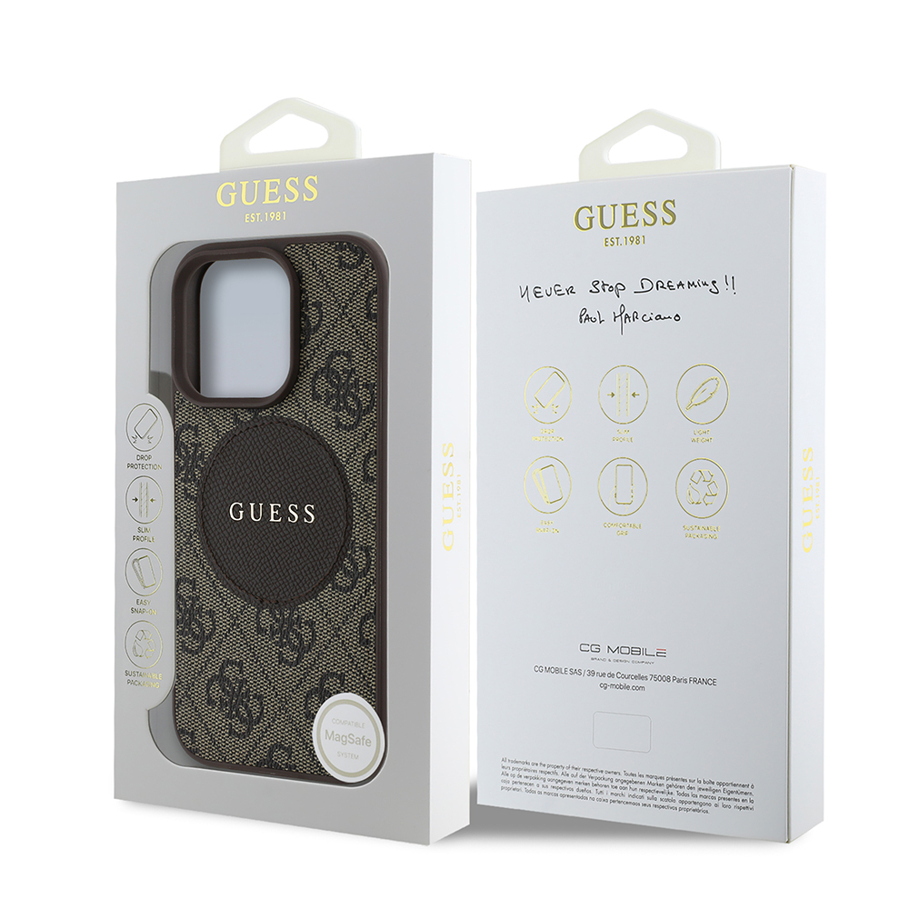 Apple iPhone 16 Pro Max Case Guess Original Licensed Magsafe Charging Featured Text Logo Circle Classic Cover - 11