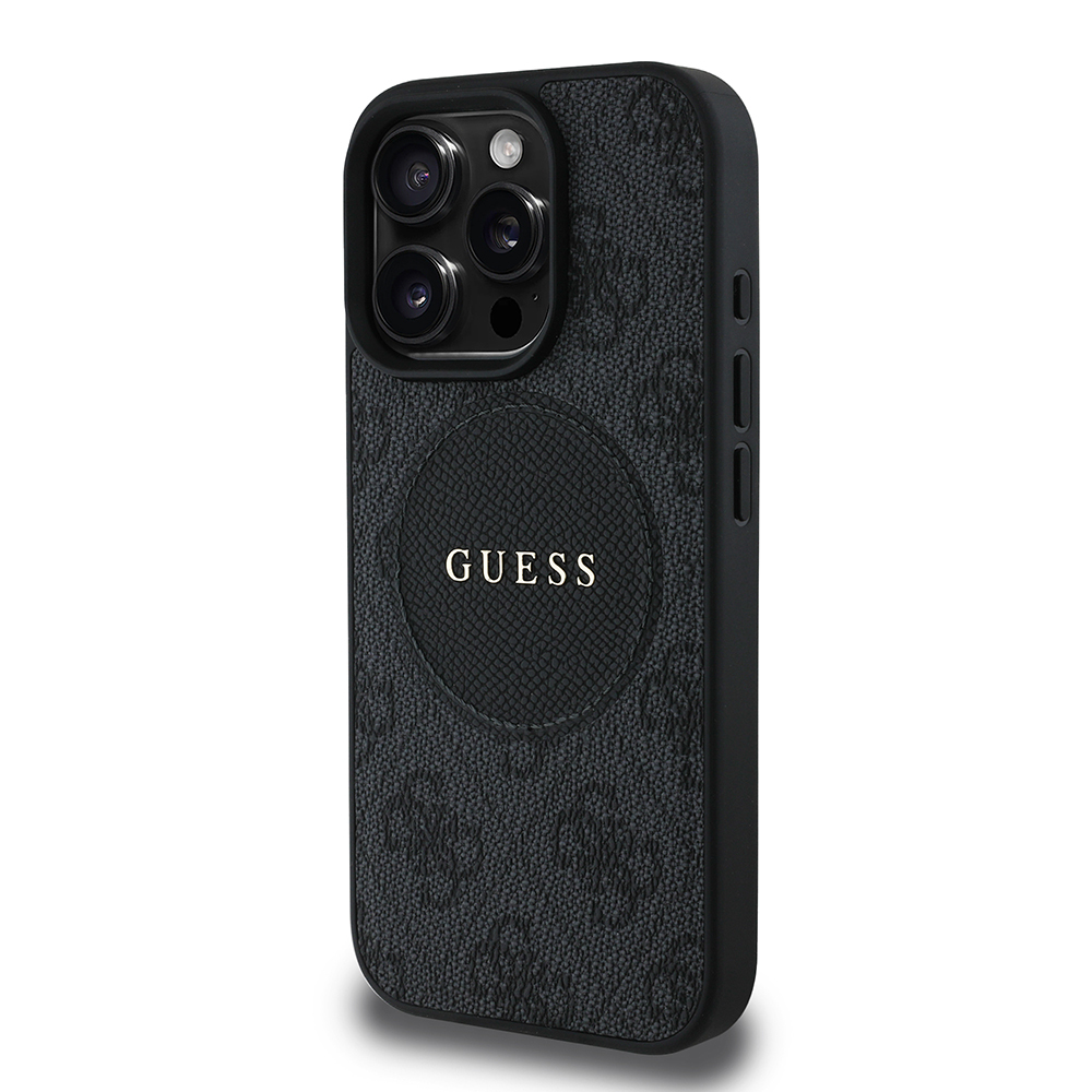 Apple iPhone 16 Pro Max Case Guess Original Licensed Magsafe Charging Featured Text Logo Circle Classic Cover - 13