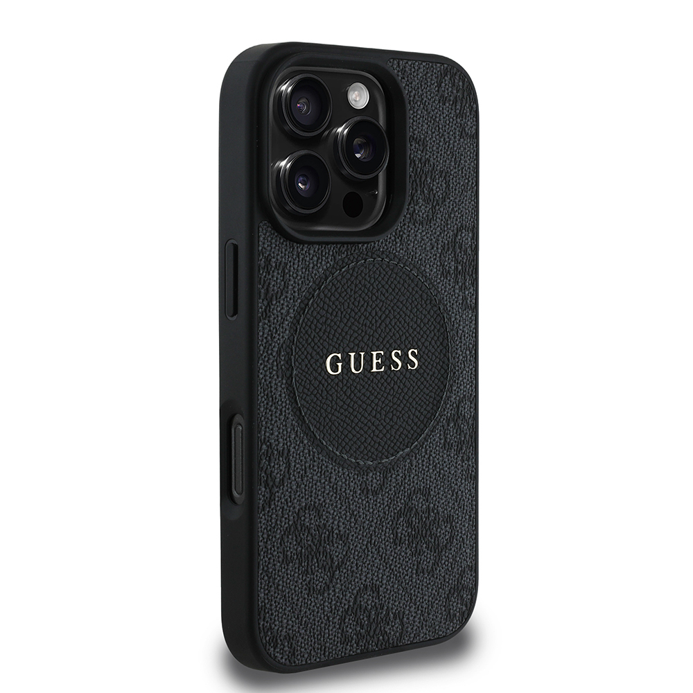 Apple iPhone 16 Pro Max Case Guess Original Licensed Magsafe Charging Featured Text Logo Circle Classic Cover - 14