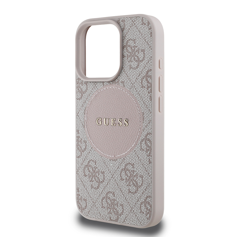 Apple iPhone 16 Pro Max Case Guess Original Licensed Magsafe Charging Featured Text Logo Circle Classic Cover - 23