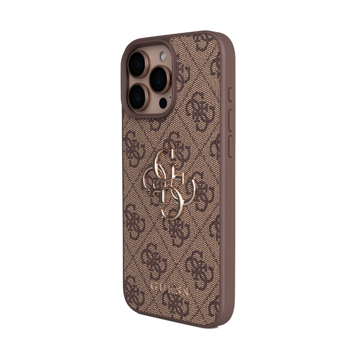 Apple iPhone 16 Pro Max Case Guess Original Licensed PU Leather 4G Large Metal Logo Crossbody Strap Cover - 28