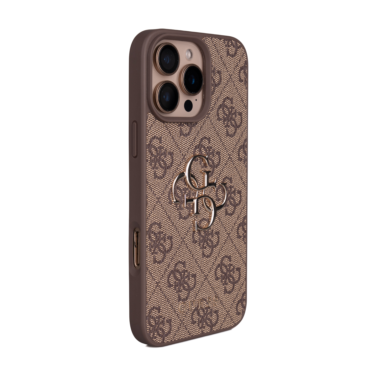 Apple iPhone 16 Pro Max Case Guess Original Licensed PU Leather 4G Large Metal Logo Crossbody Strap Cover - 29