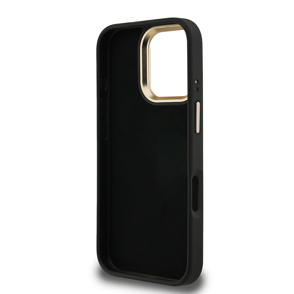 Apple iPhone 16 Pro Max Case Guess Original Licensed PU Leather 4G Patterned Metal Big 4G and Text Logo Camera Stand Cover - 17