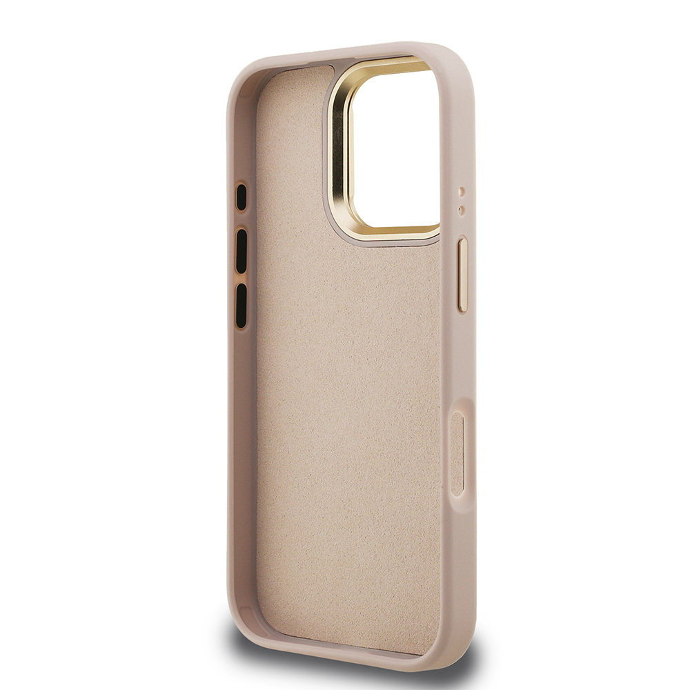 Apple iPhone 16 Pro Max Case Guess Original Licensed PU Leather 4G Patterned Metal Big 4G and Text Logo Camera Stand Cover - 32