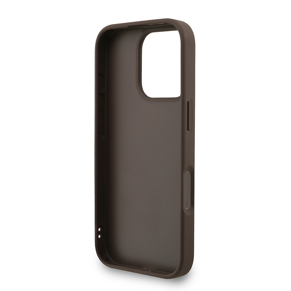 Apple iPhone 16 Pro Max Case Guess Original Licensed PU Leather Wrist Strap Rope Metal Large 4G and Text Logo Cover - 24