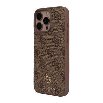 Apple iPhone 16 Pro Max Case Guess Original Licensed Small 4G Classic Cover Brown