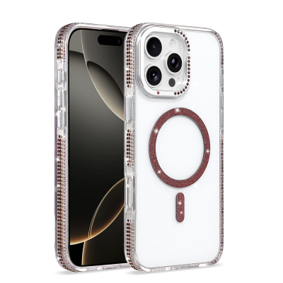 Apple iPhone 16 Pro Max Case M-safe Charging Enabled Zore Tera Silicone Cover Plum