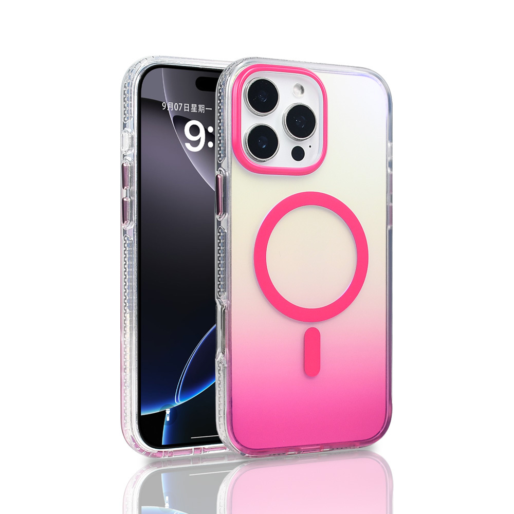 Apple iPhone 16 Pro Max Case M-safe Charging Feature Transparent Color Transition Zore Toros Cover - 6