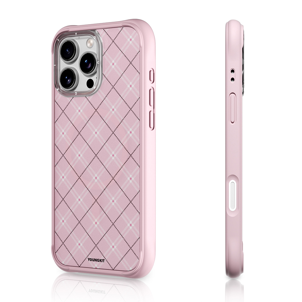 Apple iPhone 16 Pro Max Case M-safe Charging Feature Youngkit Argyle Series Cover - 5