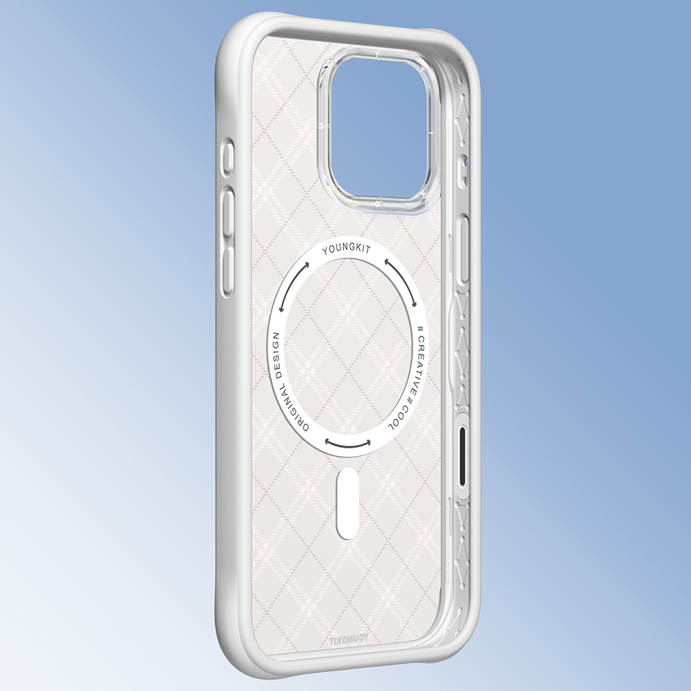 Apple iPhone 16 Pro Max Case M-safe Charging Feature Youngkit Argyle Series Cover - 7