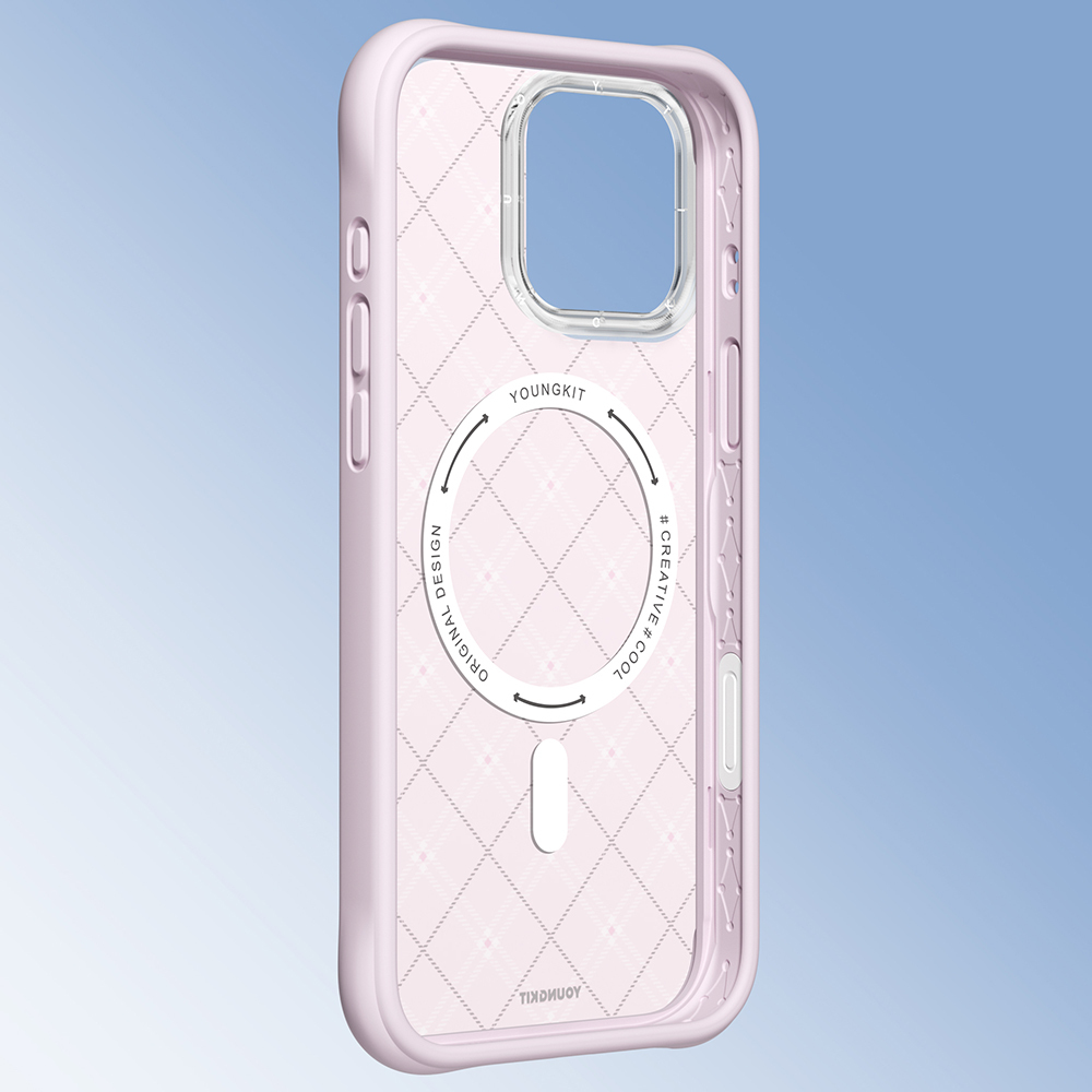 Apple iPhone 16 Pro Max Case M-safe Charging Feature Youngkit Argyle Series Cover - 9