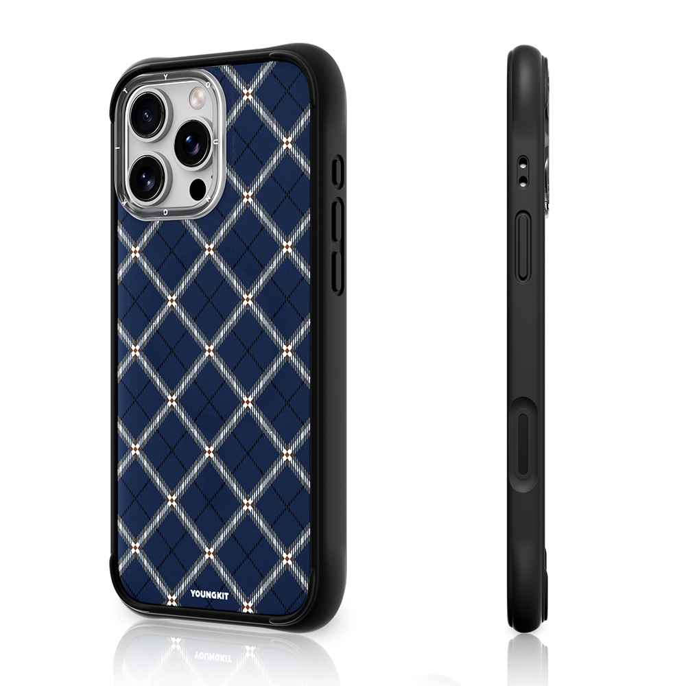 Apple iPhone 16 Pro Max Case M-safe Charging Feature Youngkit Argyle Series Cover - 8