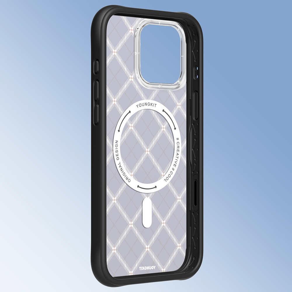 Apple iPhone 16 Pro Max Case M-safe Charging Feature Youngkit Argyle Series Cover - 10