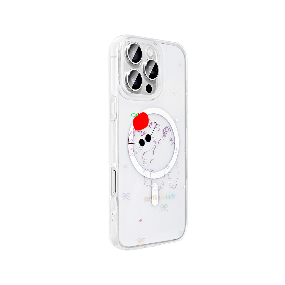 Apple iPhone 16 Pro Max Case M-Safe Charging Transparent Zore Folk Hard Cover - 8