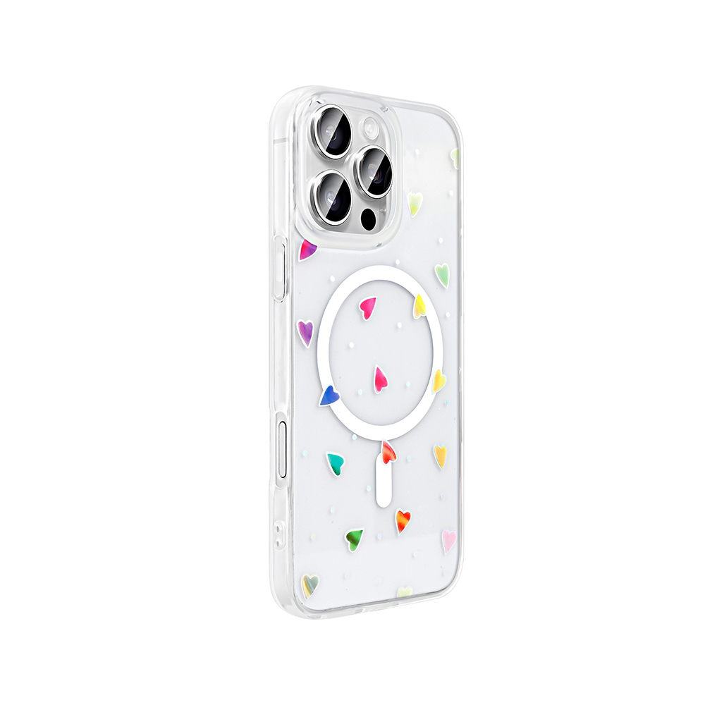 Apple iPhone 16 Pro Max Case M-Safe Charging Transparent Zore Folk Hard Cover - 11