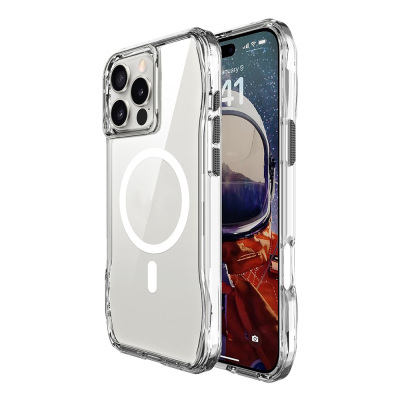 Apple iPhone 16 Pro Max Case Magsafe Charging Featured Airbag Transparent Zore Incek Cover Şeffaf