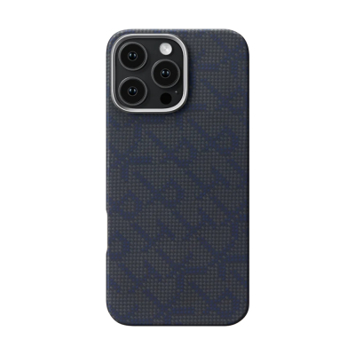 Apple iPhone 16 Pro Max Case MagSafe Charging Featured Aramid Fiber Pitaka Tactile Woven Monogram Series Cover Black