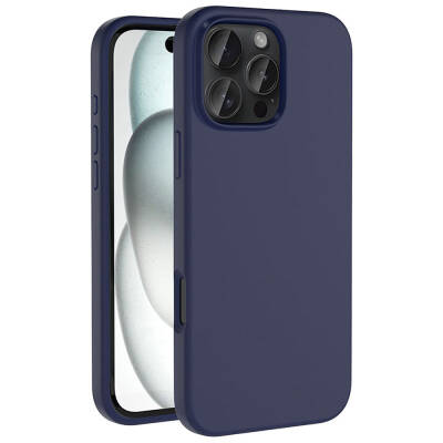 Apple iPhone 16 Pro Max Case Magsafe Charging Featured Liquid Technology Erasable Hard Zore Kivi Cover Navy blue