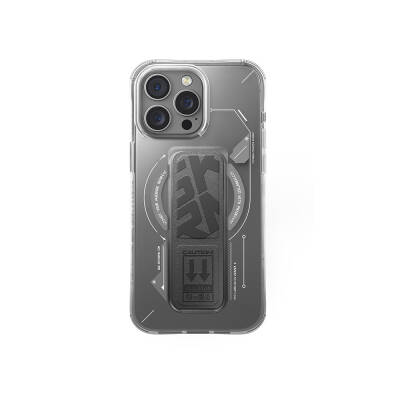 Apple iPhone 16 Pro Max Case Magsafe Charging Featured Skinarma Helio Cover Technology Patterned Stand Grey