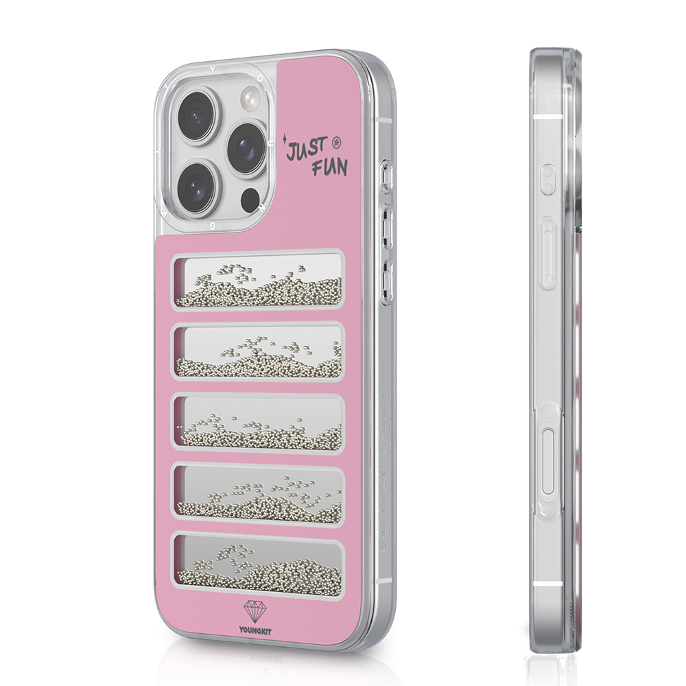 Apple iPhone 16 Pro Max Case Mirrored and Beaded Design Youngkit Jump Series Cover - 1
