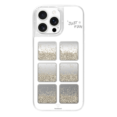 Apple iPhone 16 Pro Max Case Mirrored and Beaded Design Youngkit Spirit Series Cover White