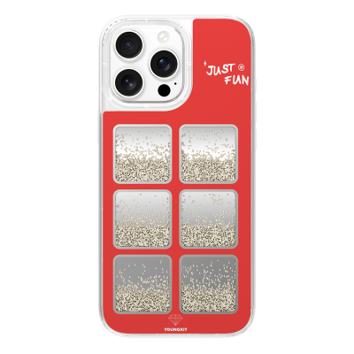 Apple iPhone 16 Pro Max Case Mirrored and Beaded Design Youngkit Spirit Series Cover Red