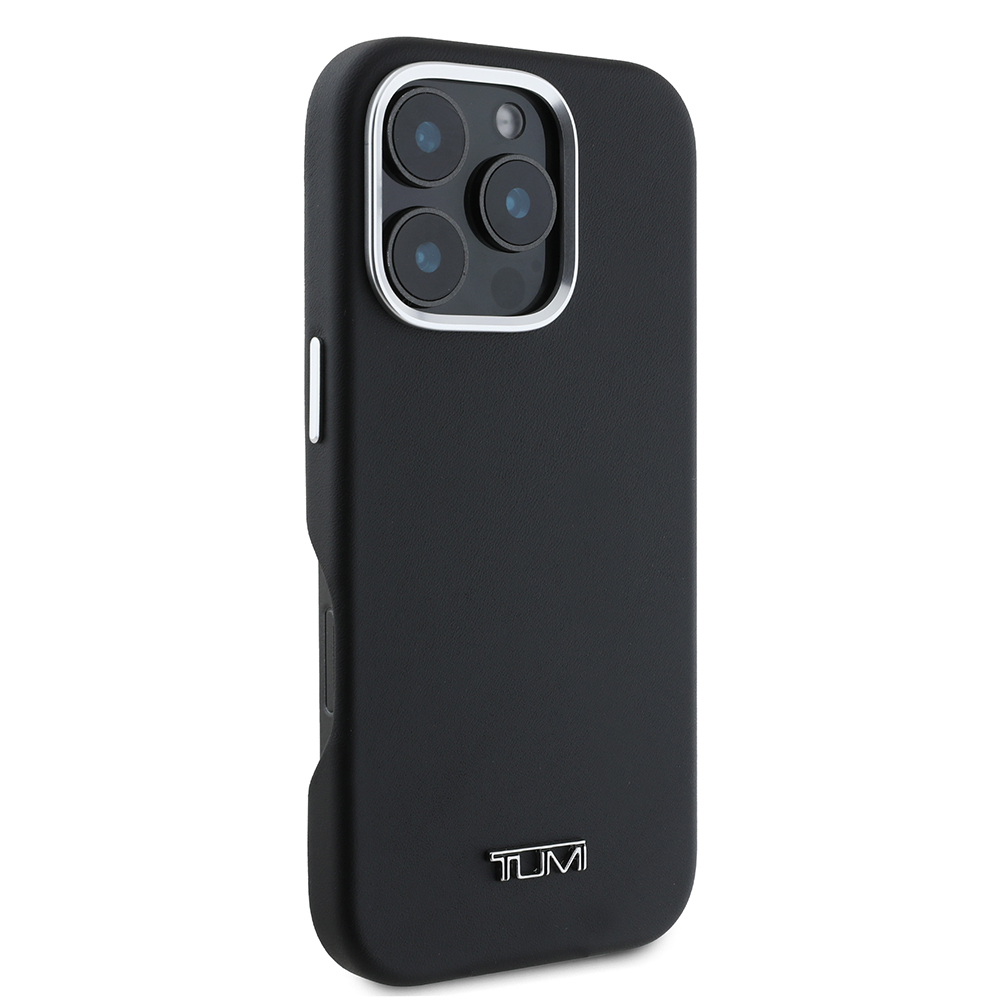 Apple iPhone 16 Pro Max Case TUMI Original Licensed Magsafe Charging Featured Metal Text Logo PU Leather Cover - 4