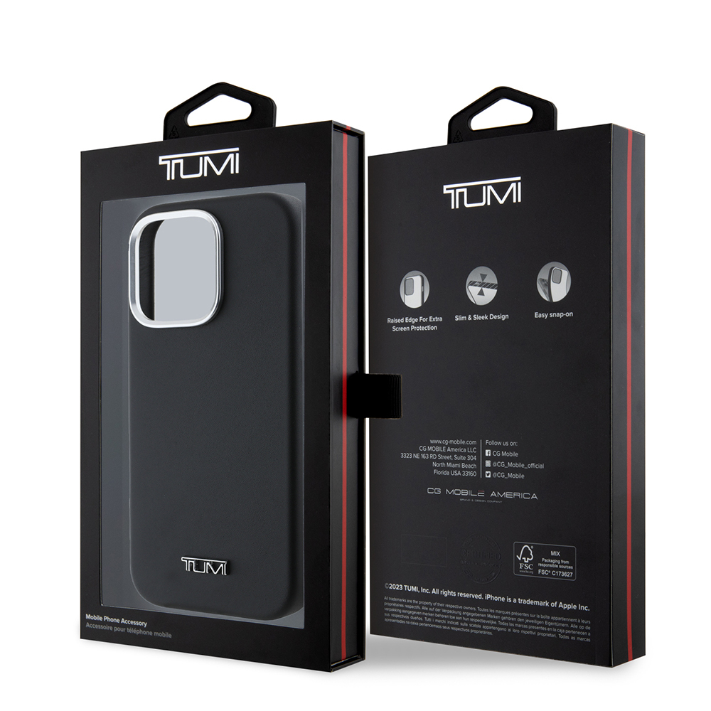 Apple iPhone 16 Pro Max Case TUMI Original Licensed Magsafe Charging Featured Metal Text Logo PU Leather Cover - 9