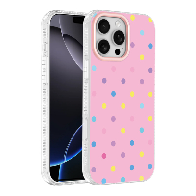 Apple iPhone 16 Pro Max Case with Airbag Design Zore Potik Hard PC Cover Pink